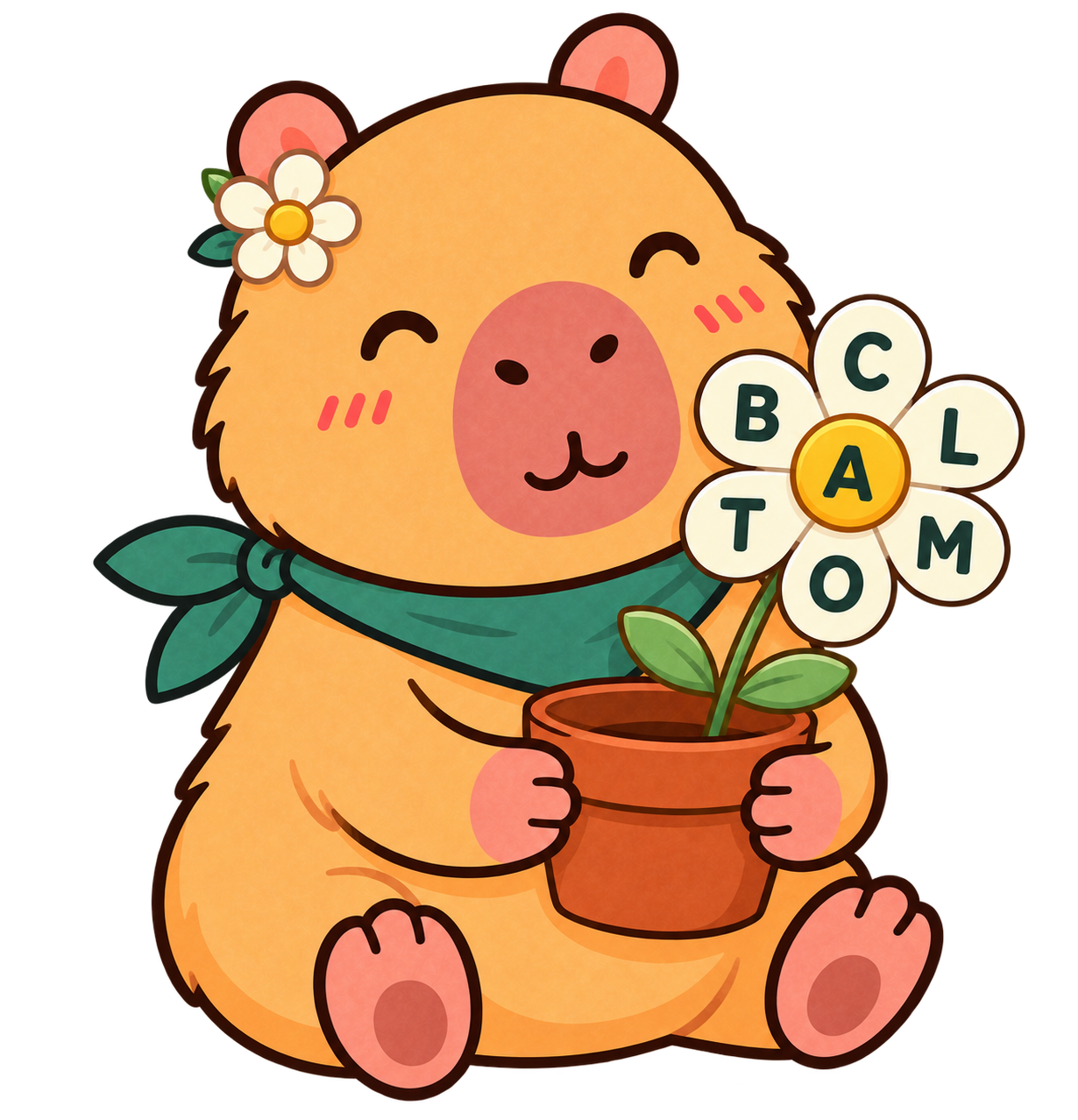Quill tending a letter flower